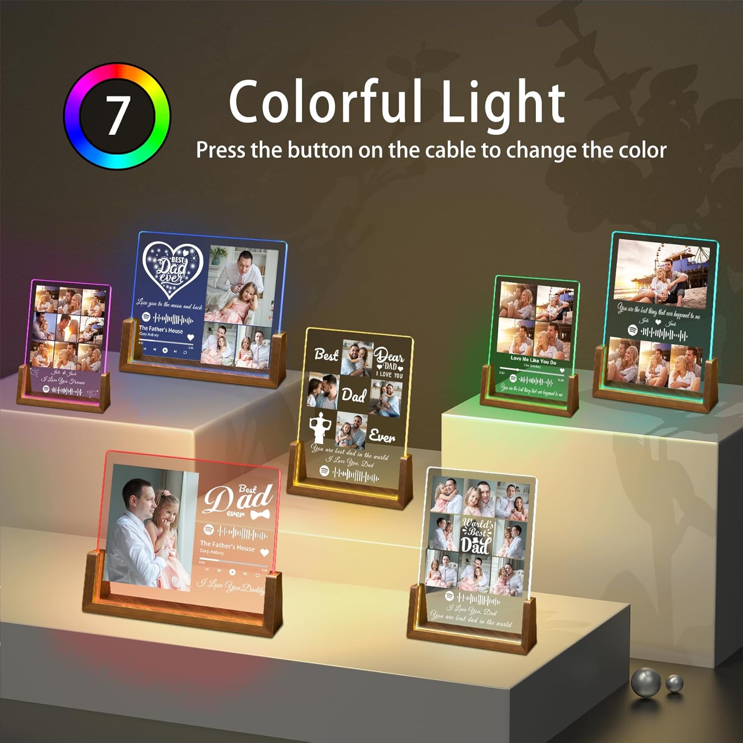 Customized Spotify Plaque: Personalized Father's Day Gift for Dad with Photos - Birthday Gift for Best Dad Ever from Daughter or Son