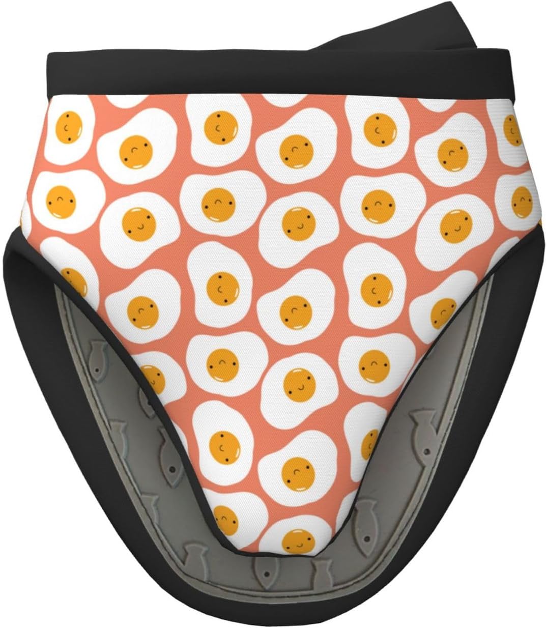 Cute Mini Silicone Oven Mitts for Cooking & Baking - Heat Resistant Funny Fried Egg Design - Kitchen Pinch Mitts