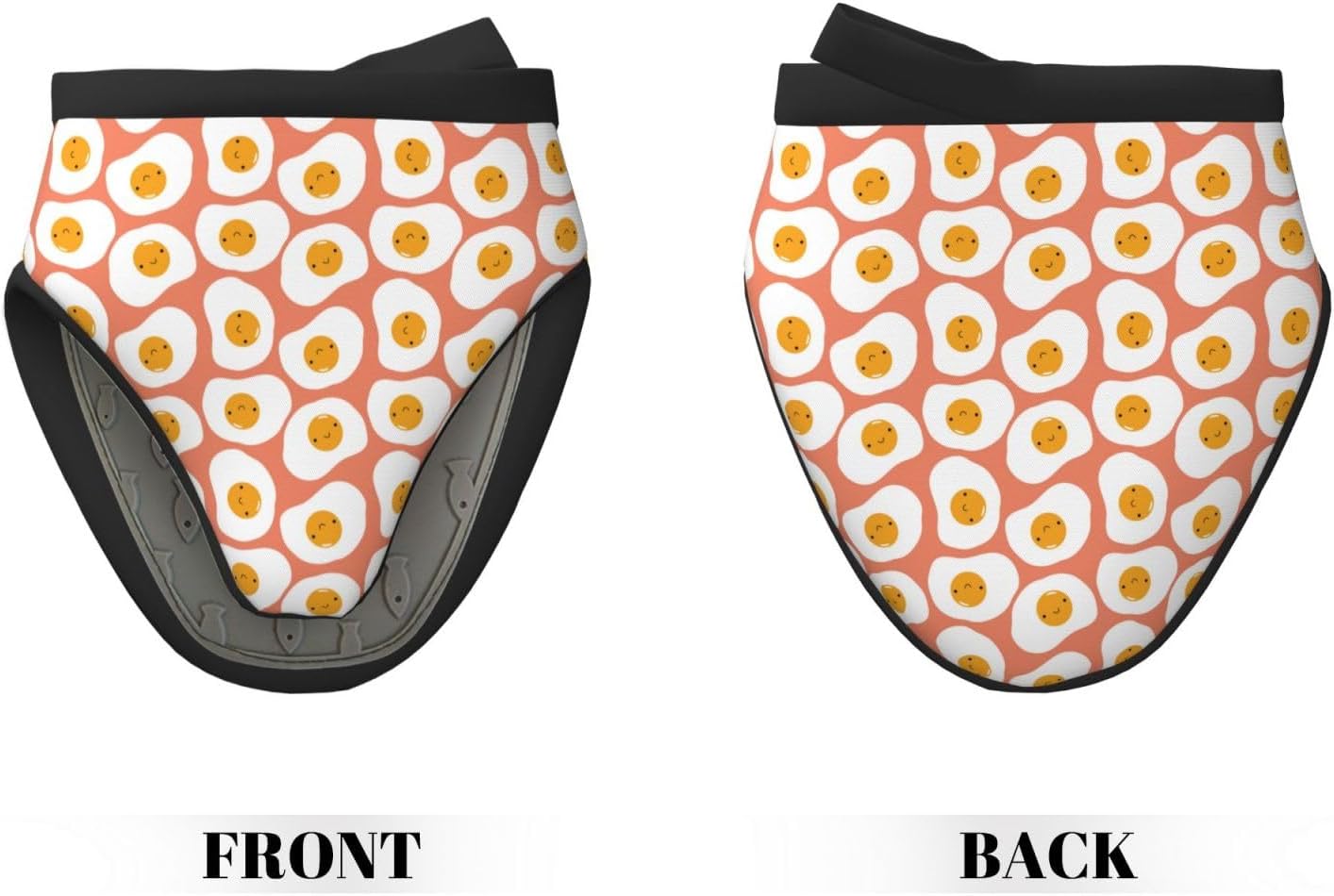 Cute Mini Silicone Oven Mitts for Cooking & Baking - Heat Resistant Funny Fried Egg Design - Kitchen Pinch Mitts