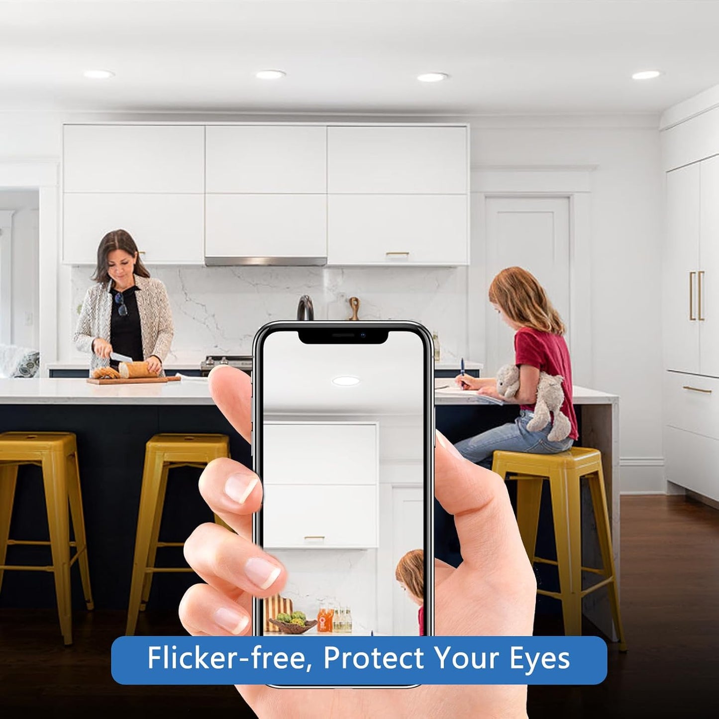 CycevSun 4 Inch Canless Wafer Pot Lights - Dimmable, 5 Color Options, 9W, 120V, IC Wet Rated, ETL - 12 Pack