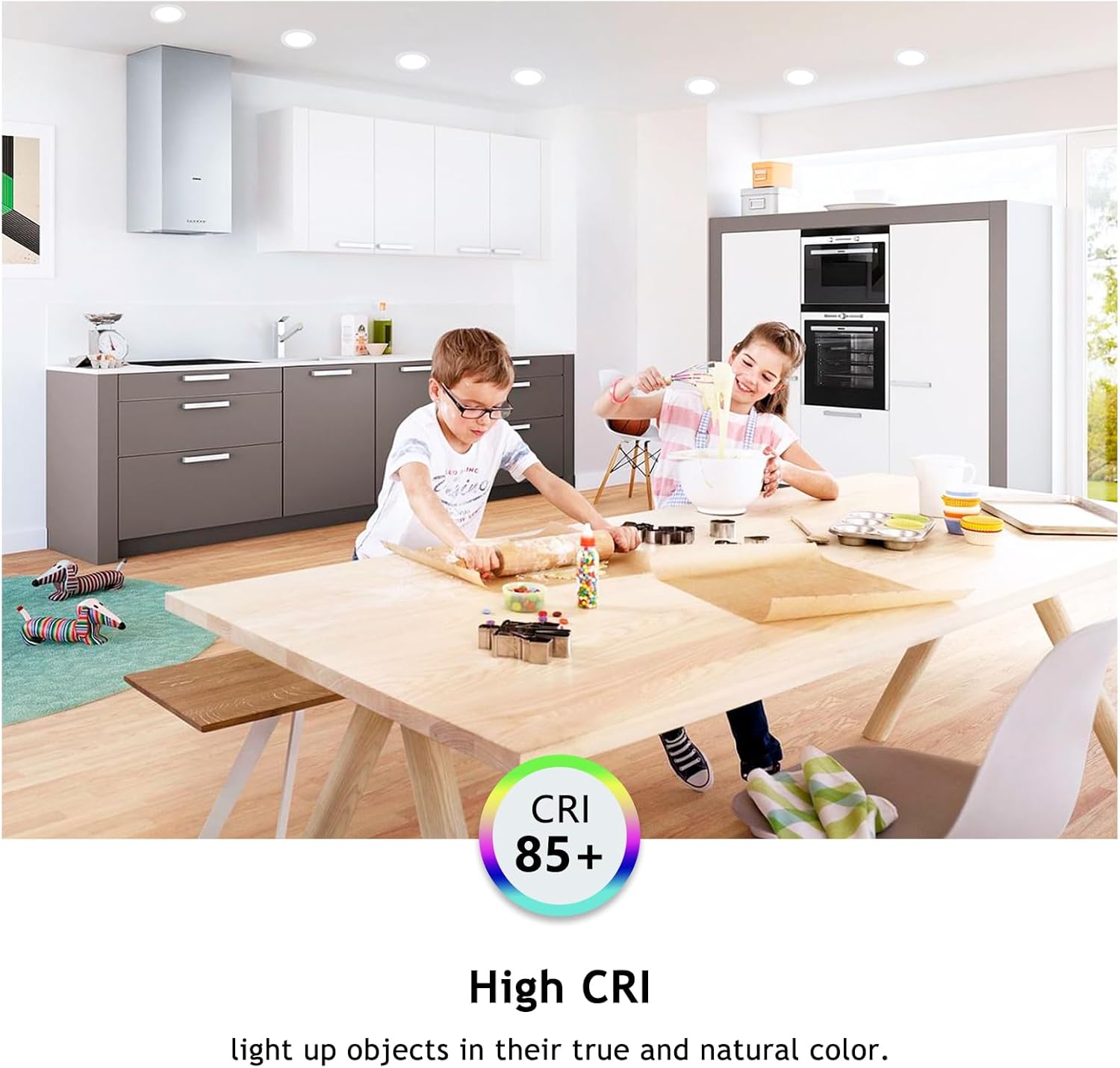 CycevSun 4 Inch Canless Wafer Pot Lights - Dimmable, 5 Color Options, 9W, 120V, IC Wet Rated, ETL - 12 Pack