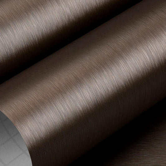 Dark Brown Brushed Stainless Steel Contact Paper - 15.8x80 Peel and Stick Wallpaper for Appliances, Kitchen, Fridge, Counters - Self Adhesive, Heat Resistant Metal Look Contact Paper