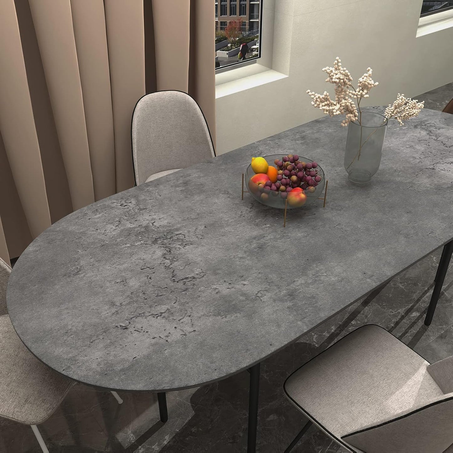 Dark Concrete Peel and Stick Wallpaper - Waterproof Matte Gray Contact Paper for Kitchen, Bathroom, Living Room - Removable Self-Adhesive Cement Texture Wallpaper 31x157 inch