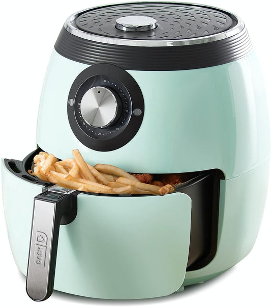 DASH Deluxe 6 Quart Electric Air Fryer Oven Cooker with Temperature Control and Non-stick Fry Basket - Aqua Blue