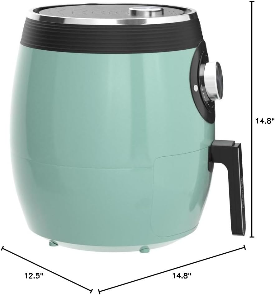 DASH Deluxe 6 Quart Electric Air Fryer Oven Cooker with Temperature Control and Non-stick Fry Basket - Aqua Blue