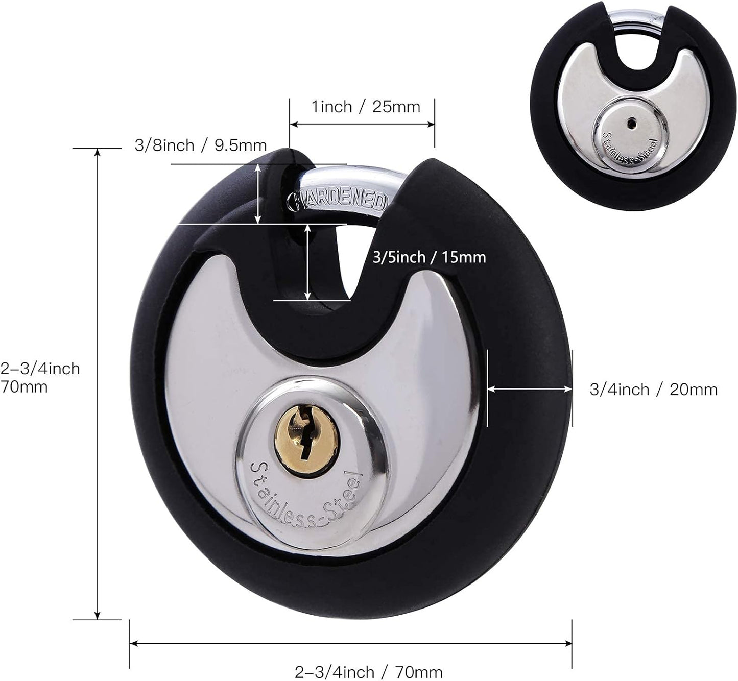 DAYGOS 4 Digit Combination Disc Padlock and Padlock with Keys,Outdoor Lock for Storage Unit,Gate,Fence,Trailer