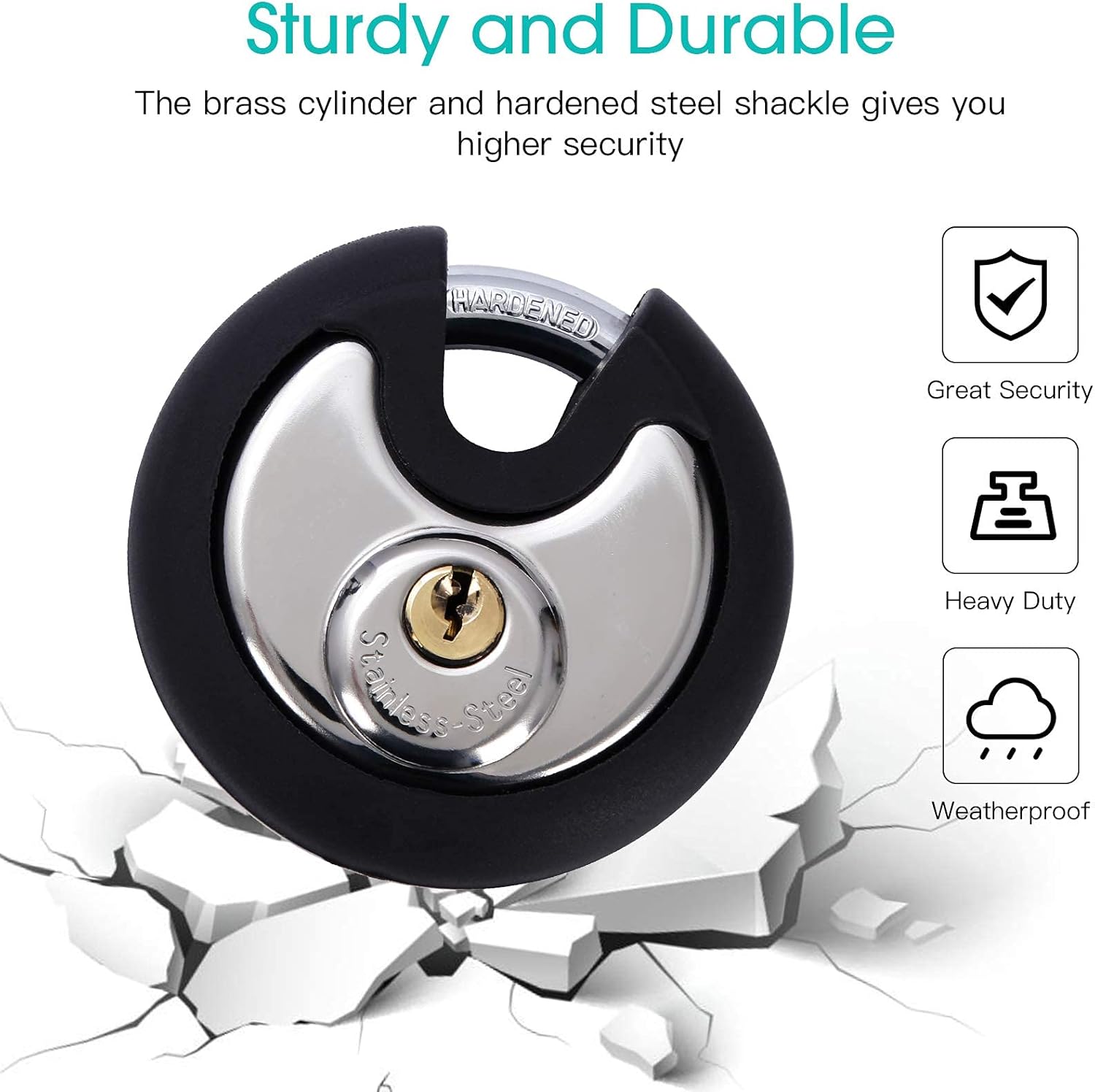 DAYGOS 4 Digit Combination Disc Padlock and Padlock with Keys,Outdoor Lock for Storage Unit,Gate,Fence,Trailer