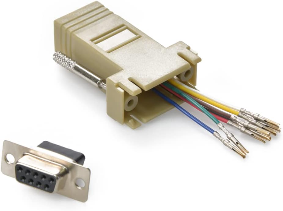 DB9 Female to RJ45 Modular Adapter - Ivory Finish for Easy Installation