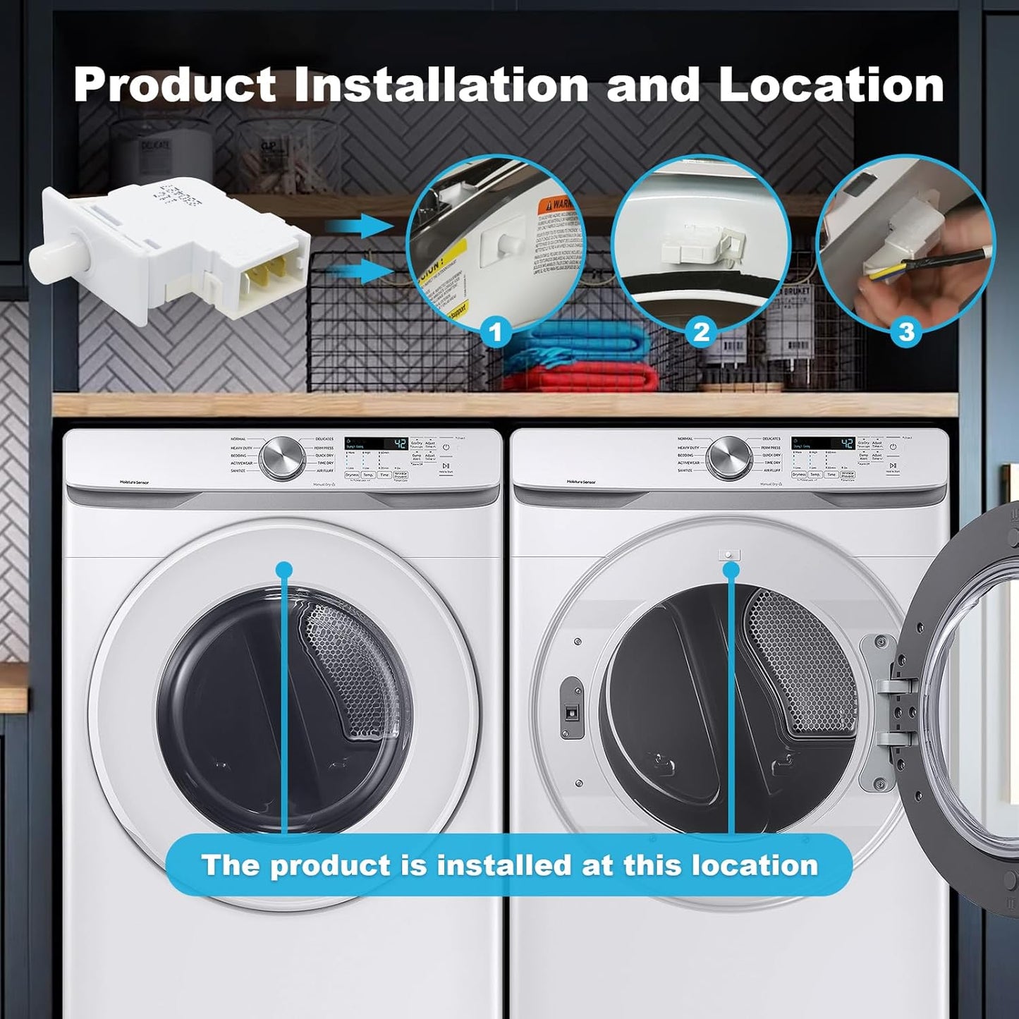 DC64-00828B Dryer Door Switch Replacement for Samsung Dryer - Compatible with DC64-00828A PS4210964 2071594 AP4578931