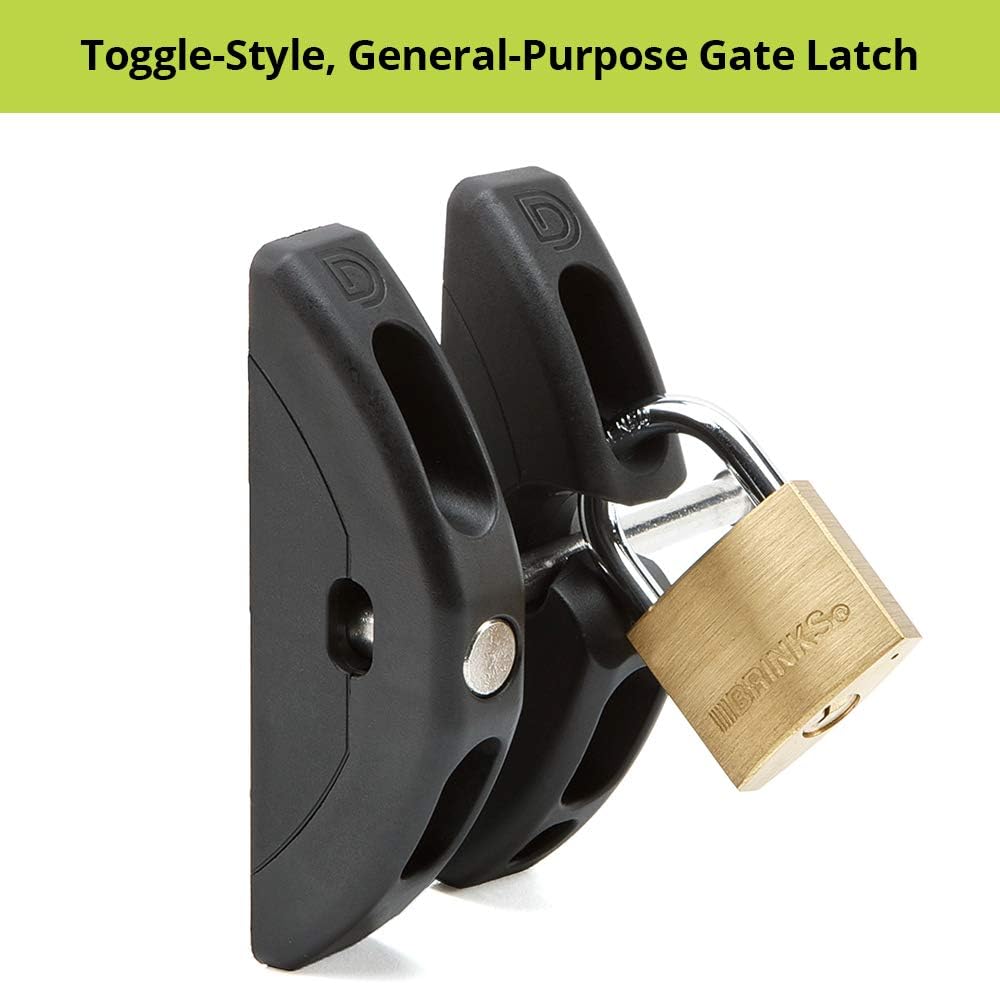 D&D Technologies TL01 T-Latch Gate Latch for Square Metal, Wood, Vinyl Gates - Padlock Compatible