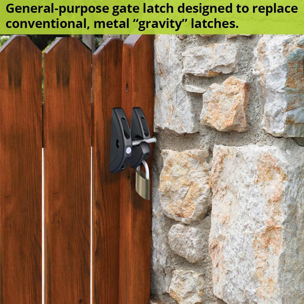 D&D Technologies TL01 T-Latch Gate Latch for Square Metal, Wood, Vinyl Gates - Padlock Compatible