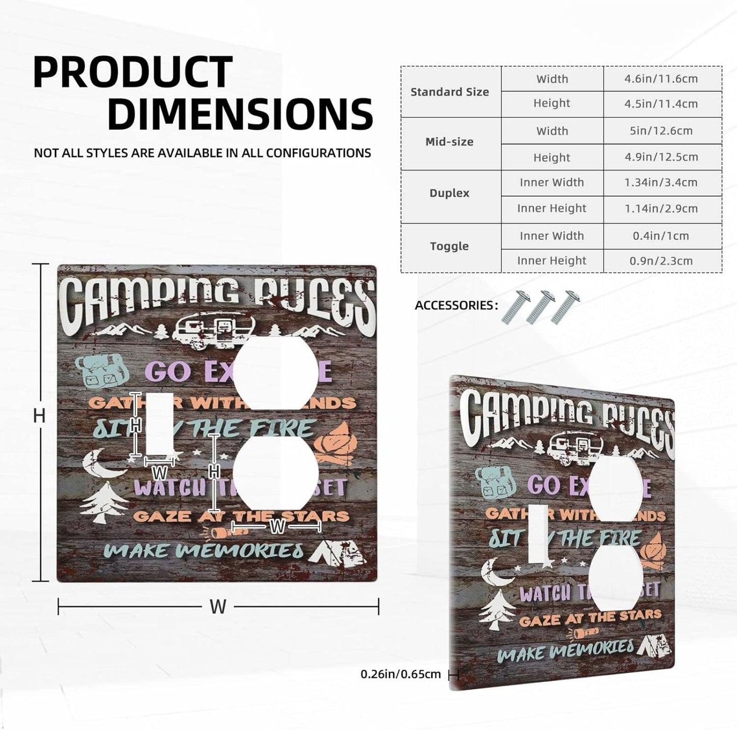 Decorative Campfire Theme 2-Gang Light Switch Cover for Home Decor - 4.5" x 4.5