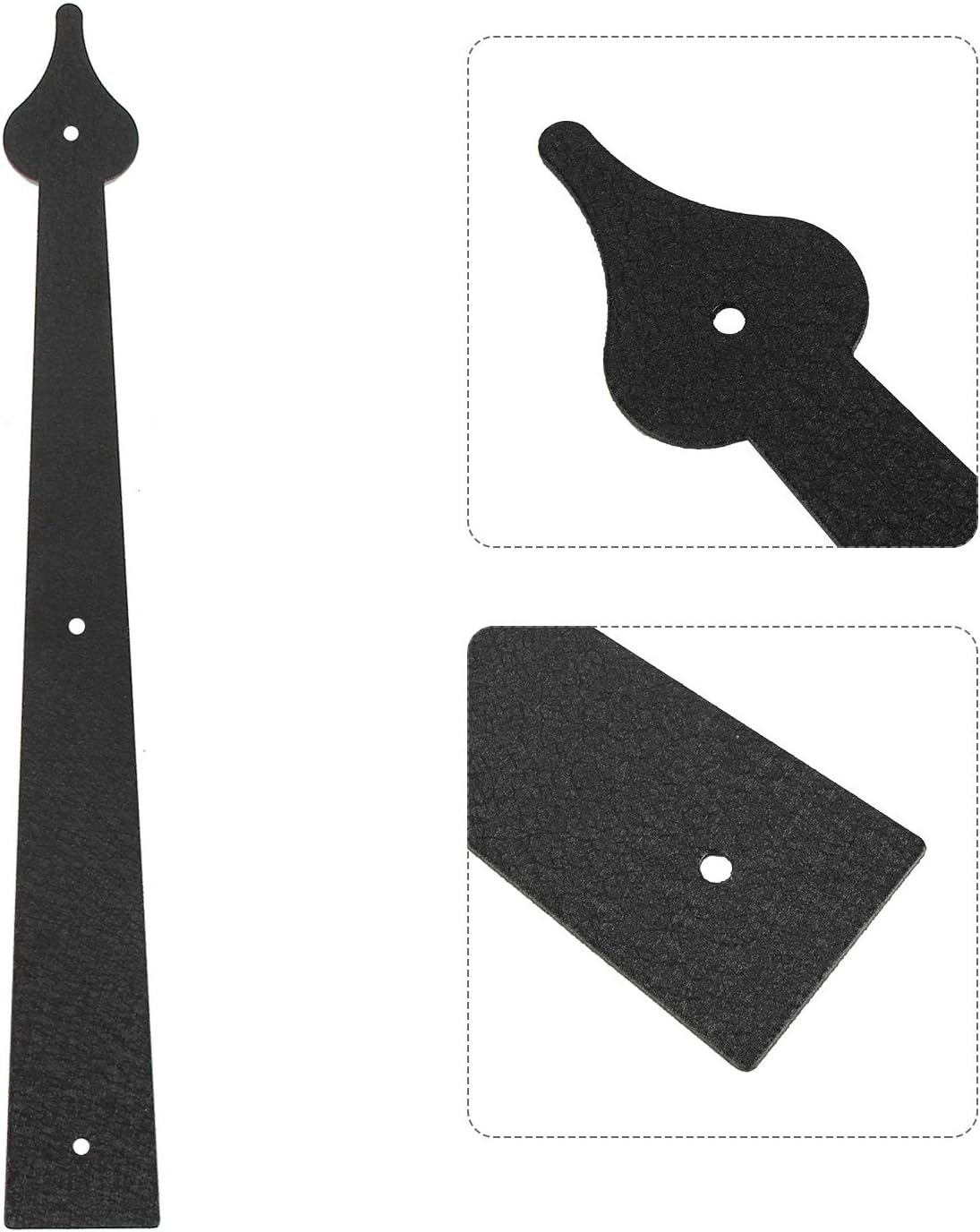 Decorative Spear Style Garage Door Hinges Handles Kit in Black - Set of 4 Hinges and 2 Handles - Faux Accents with Screw Mount Hardware - WildKart