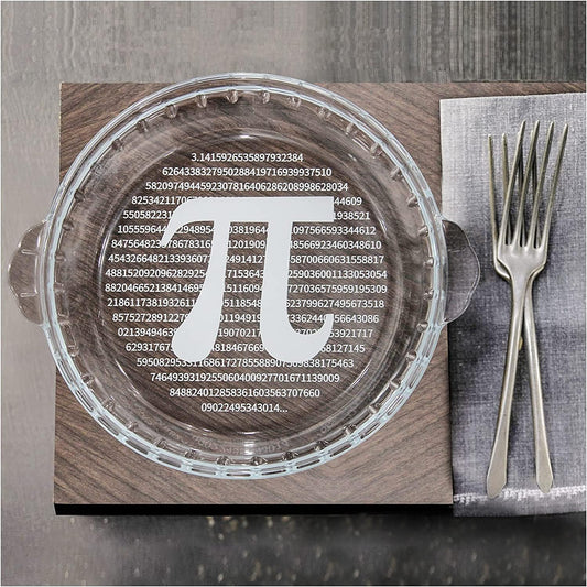 Deep Dish Pie Plate with PI 3.14 Decoration - Perfect for Teacher's Day, Graduation, and Wedding Gift