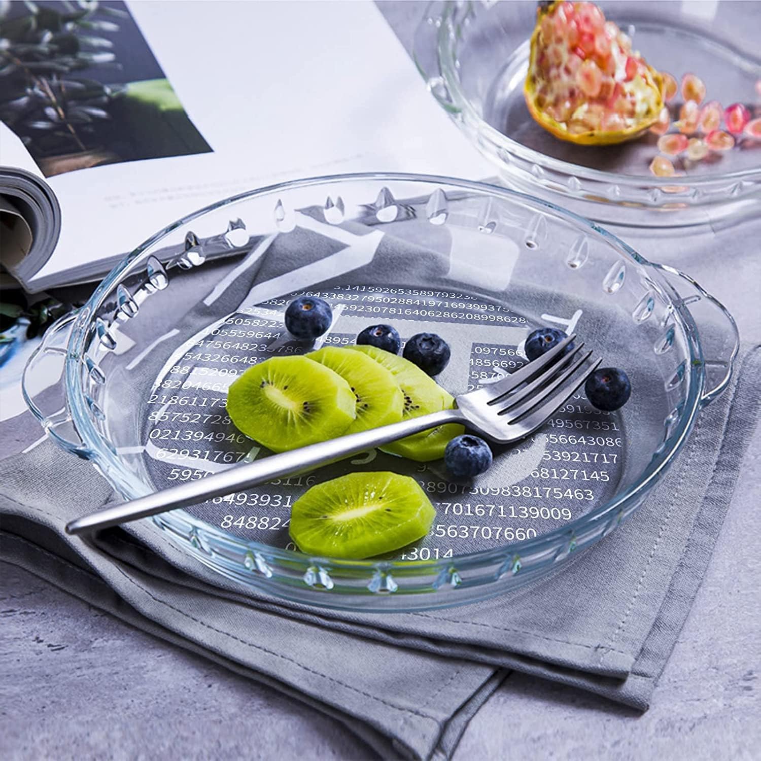 Deep Dish Pie Plate with PI 3.14 Decoration - Perfect for Teacher's Day, Graduation, and Wedding Gift