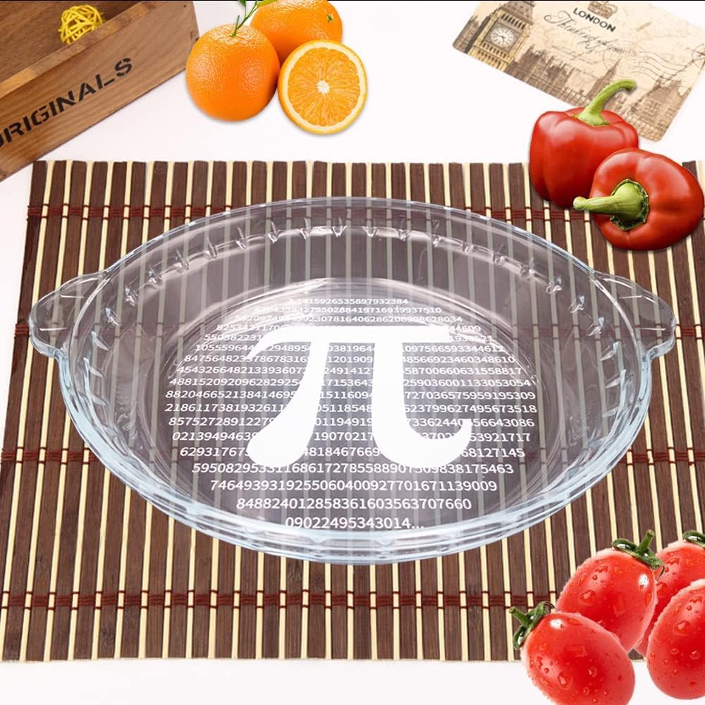 Deep Dish Pie Plate with PI 3.14 Decoration - Perfect for Teacher's Day, Graduation, and Wedding Gift