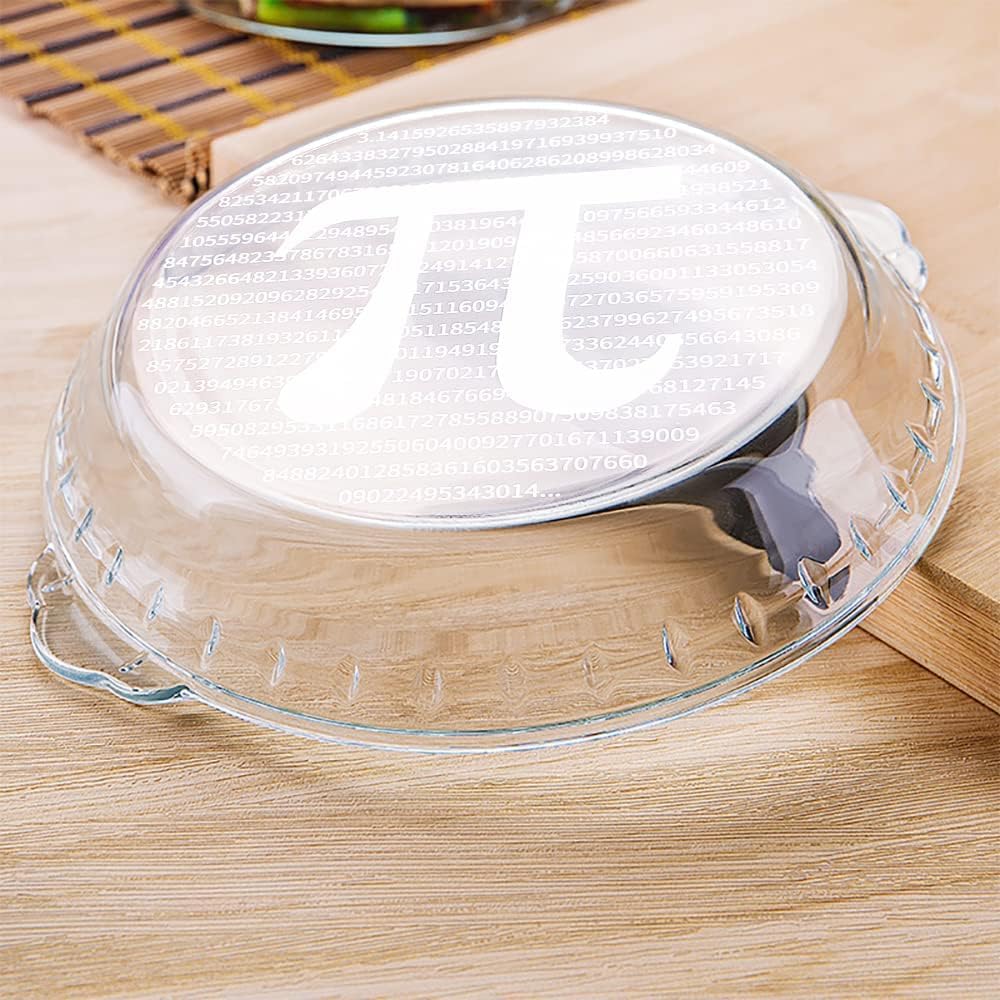 Deep Dish Pie Plate with PI 3.14 Decoration - Perfect for Teacher's Day, Graduation, and Wedding Gift