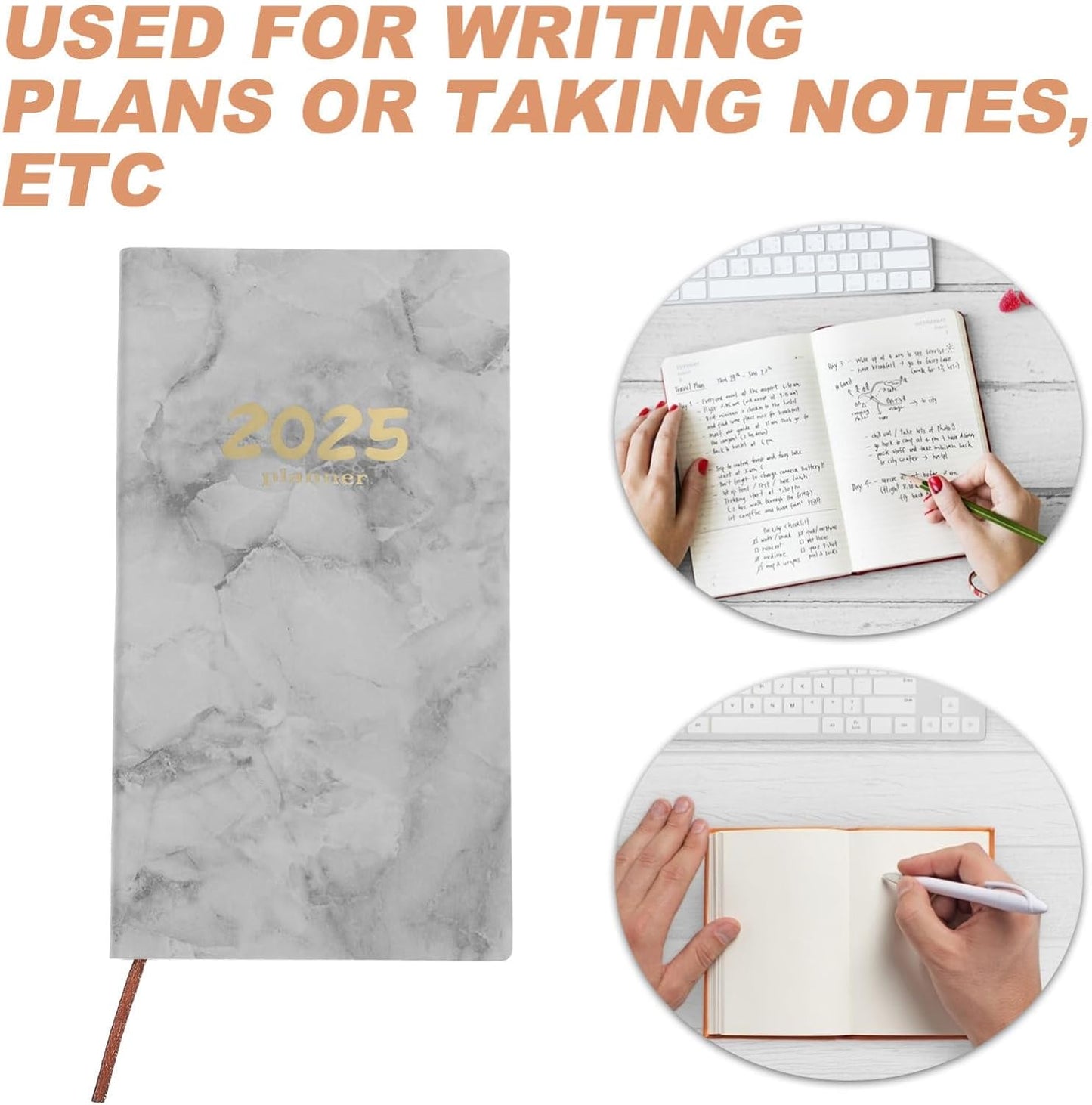 Delicate Tofficu Daily Agenda Planner & Notebook for Men/Women - Grey, Ideal for School or Office Use