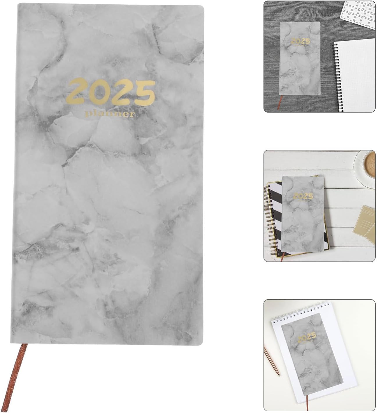 Delicate Tofficu Daily Agenda Planner & Notebook for Men/Women - Grey, Ideal for School or Office Use