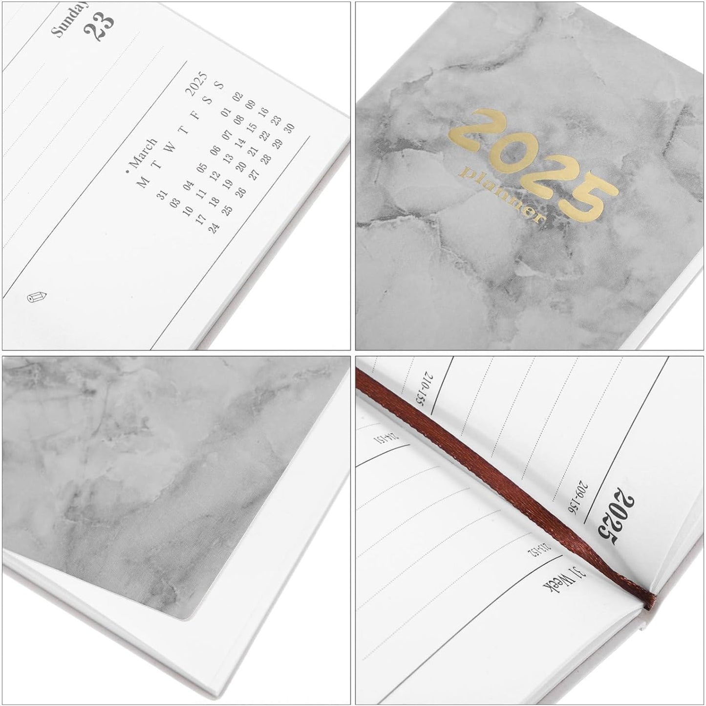 Delicate Tofficu Daily Agenda Planner & Notebook for Men/Women - Grey, Ideal for School or Office Use
