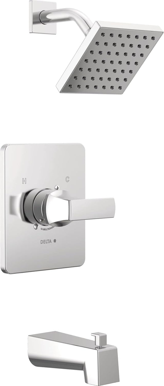 Delta Faucet Velum 14 Series Chrome Tub and Shower Set with Single-Function, Valve Trim Kit, and Shower Handle - T14437