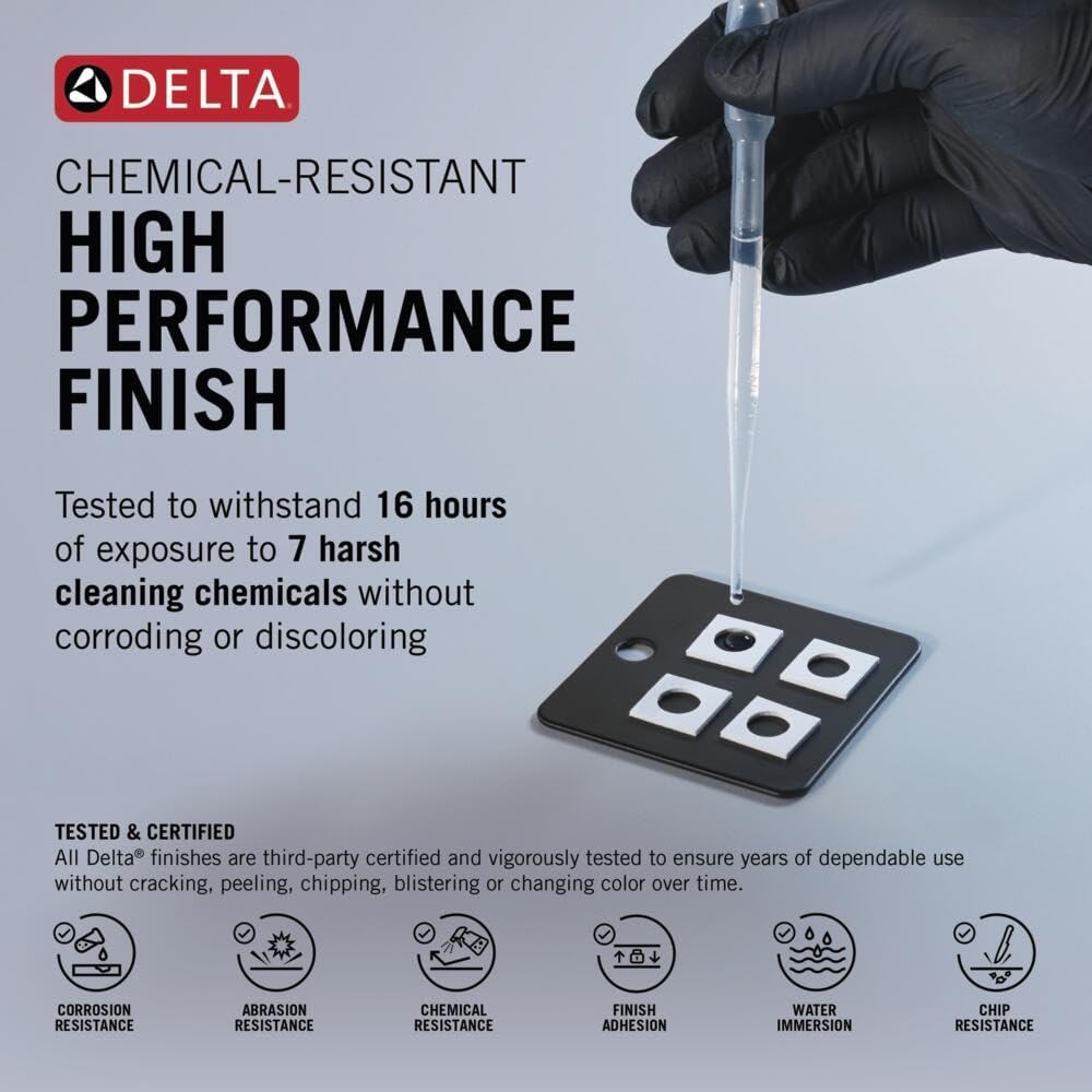 Delta Nicoli Matte Black Widespread Bathroom Faucet with 2 Handles and Drain Assembly