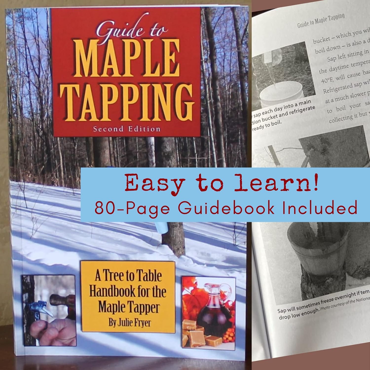Deluxe Maple Syrup Tree Tapping Kit - (20) Taps, (20) 3-Foot Tubes, (2) 1-Quart Sap Filters - Dark Blue Tubing - Recipe Cards, Drill Bit, Guide Book