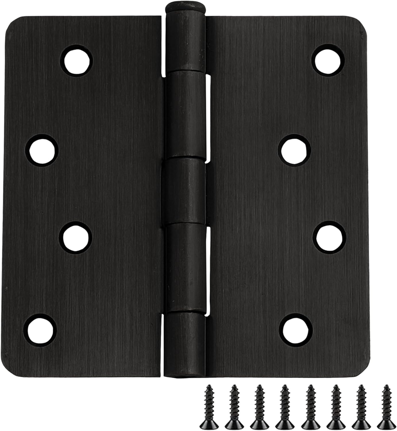 Design House 181552 Oil Rubbed Bronze Interior Door Hinges 3-Pack, 4" x 4" Steel with 1/4" Radius