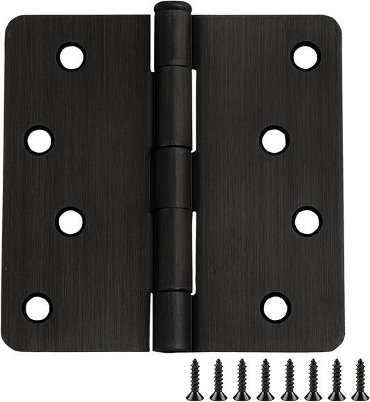 Design House 181552 Oil Rubbed Bronze Interior Door Hinges 3-Pack, 4" x 4" Steel with 1/4" Radius