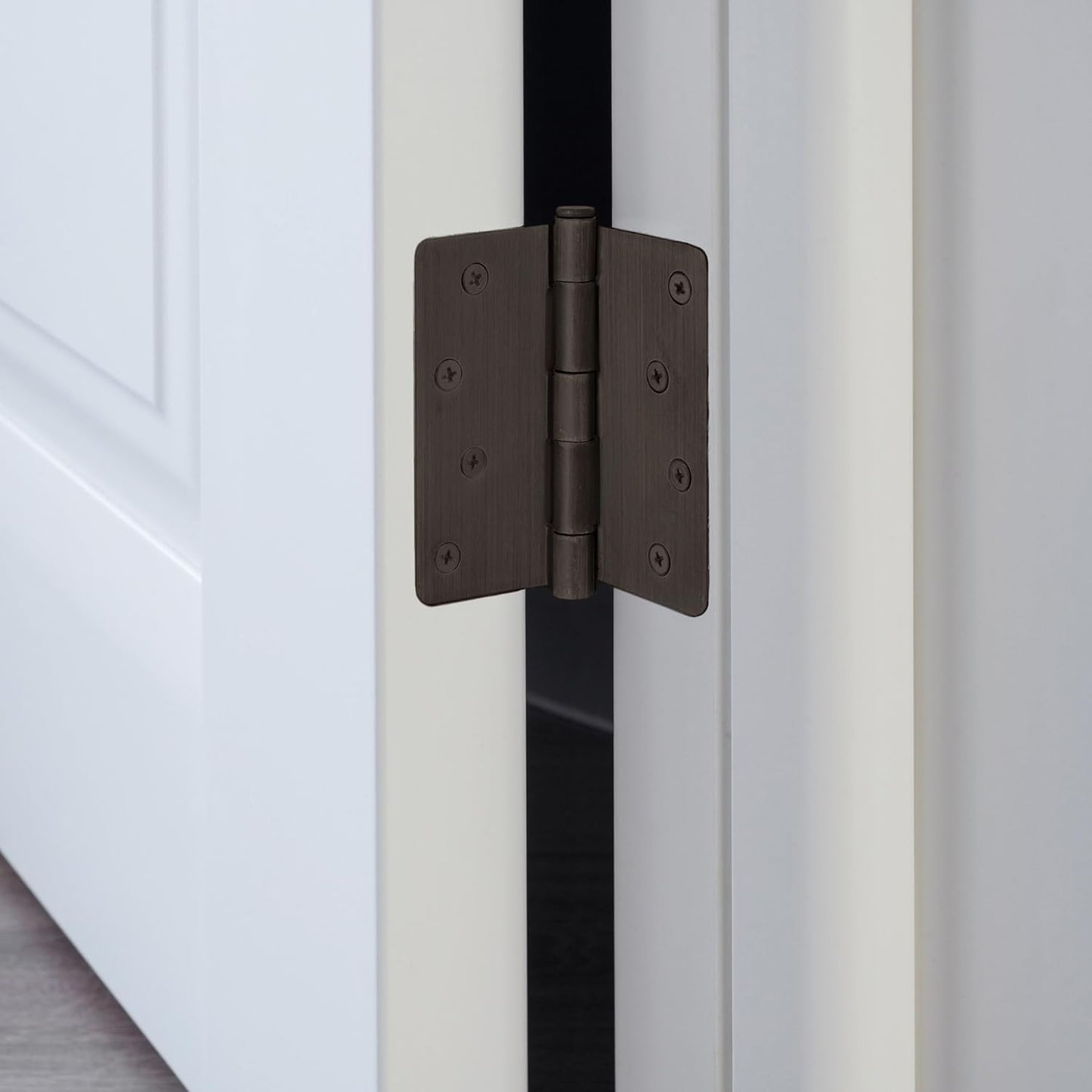Design House 181552 Oil Rubbed Bronze Interior Door Hinges 3-Pack, 4" x 4" Steel with 1/4" Radius