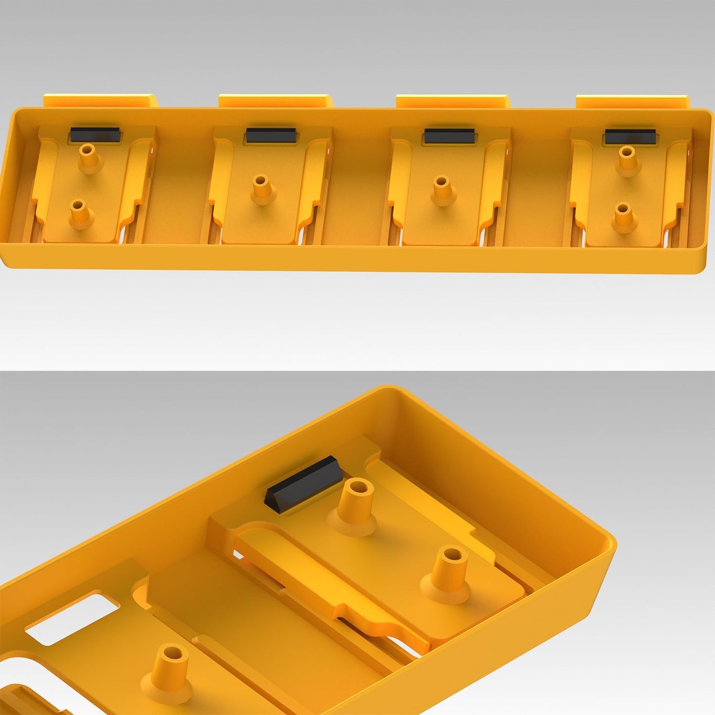 DeWalt 20V Battery Rack for 4 Slot Bulk Storage in Garage Tool Organization - Wall Mount Holder for Dewalt 20v Batteries (Yellow-1pc)