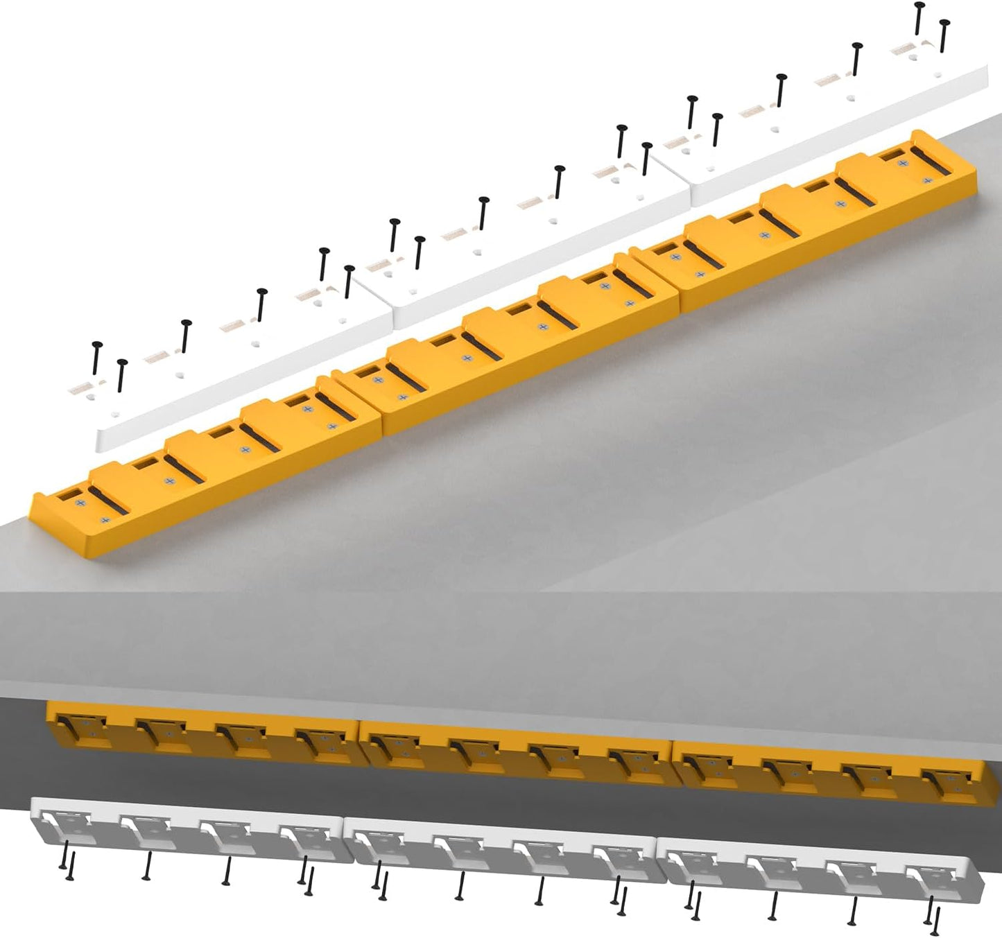 DeWalt 20V Battery Rack for 4 Slot Bulk Storage in Garage Tool Organization - Wall Mount Holder for Dewalt 20v Batteries (Yellow-1pc)