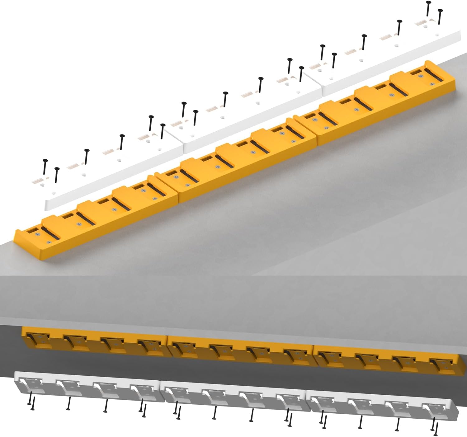 DeWalt 20V Battery Rack for 4 Slot Bulk Storage in Garage Tool Organization - Wall Mount Holder for Dewalt 20v Batteries (Yellow-1pc)