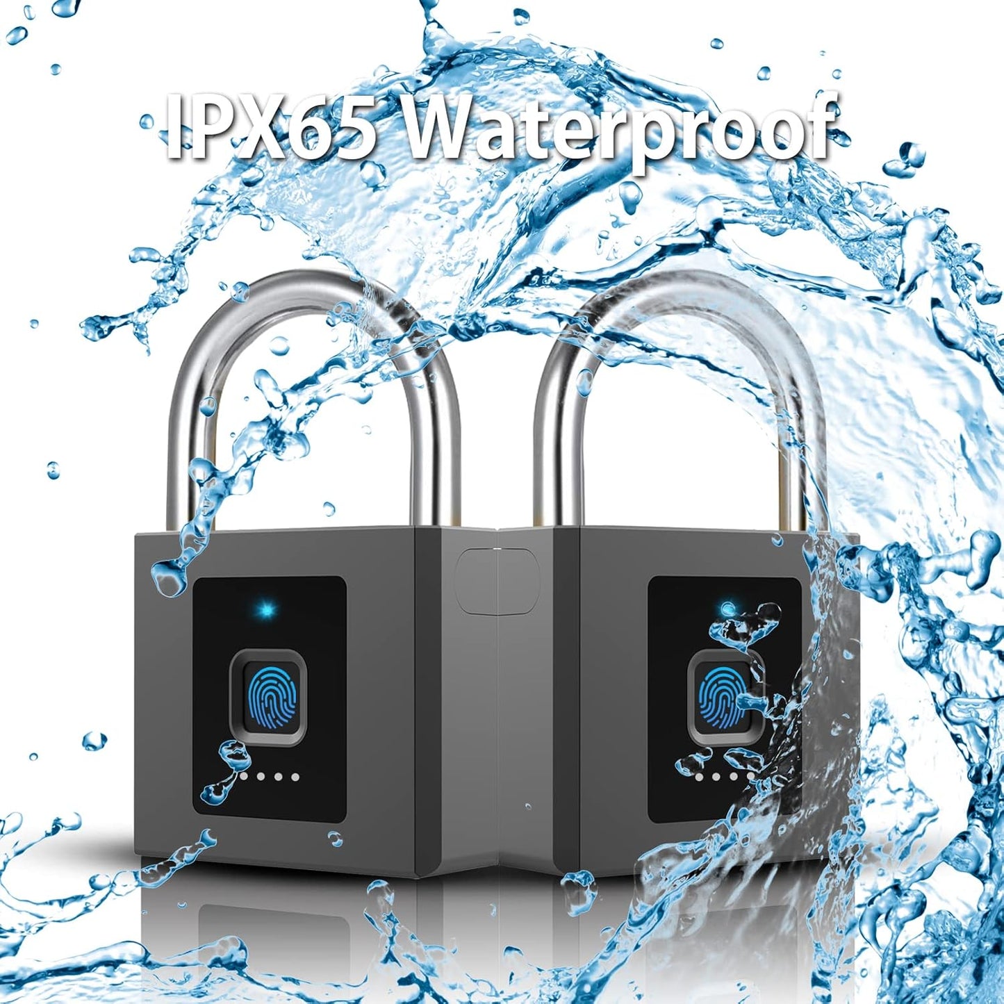 Dhiedas Large Outdoor Fingerprint Padlock with APP, Waterproof Design - Ideal for Gates, Warehouses, Offices, and More