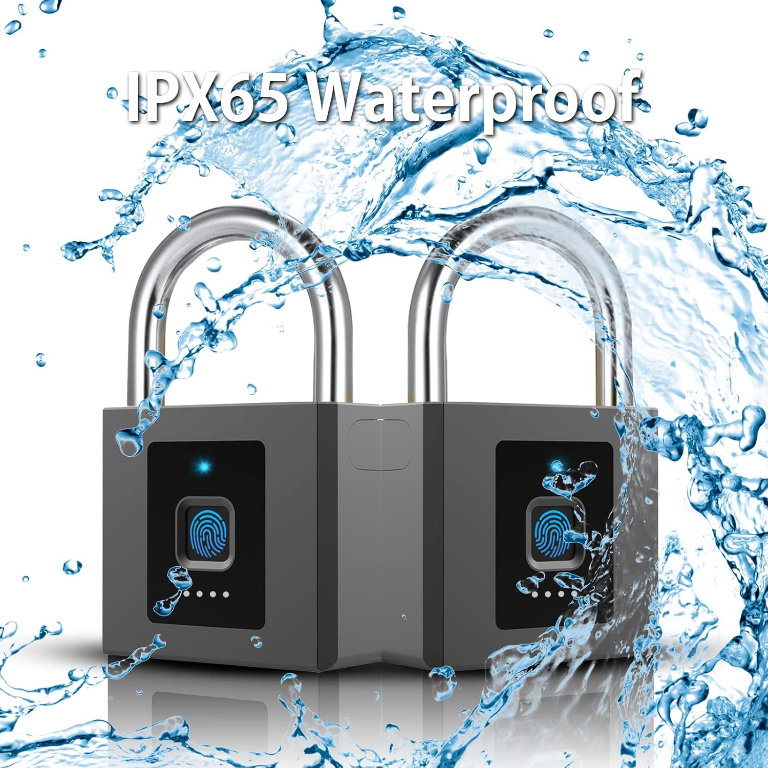 Dhiedas Large Outdoor Fingerprint Padlock with APP, Waterproof Design - Ideal for Gates, Warehouses, Offices, and More