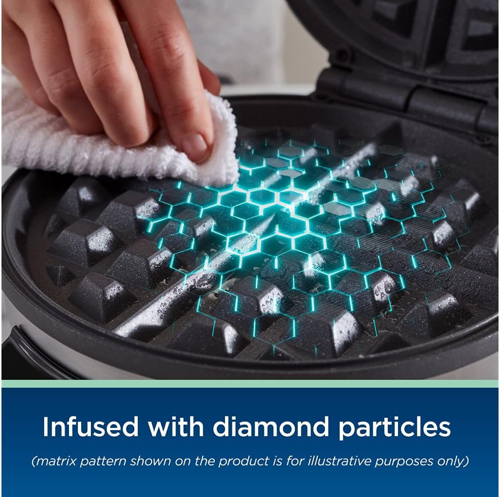 DiamondForce Nonstick Belgian Waffle Maker with Diamond Infused Coating by Oster