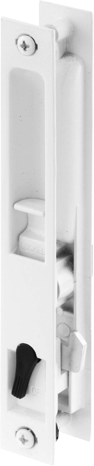 Diecast Non-Keyed Patio Sliding Door Handle Set for 1-1/8 In. Thick Glass Doors - White