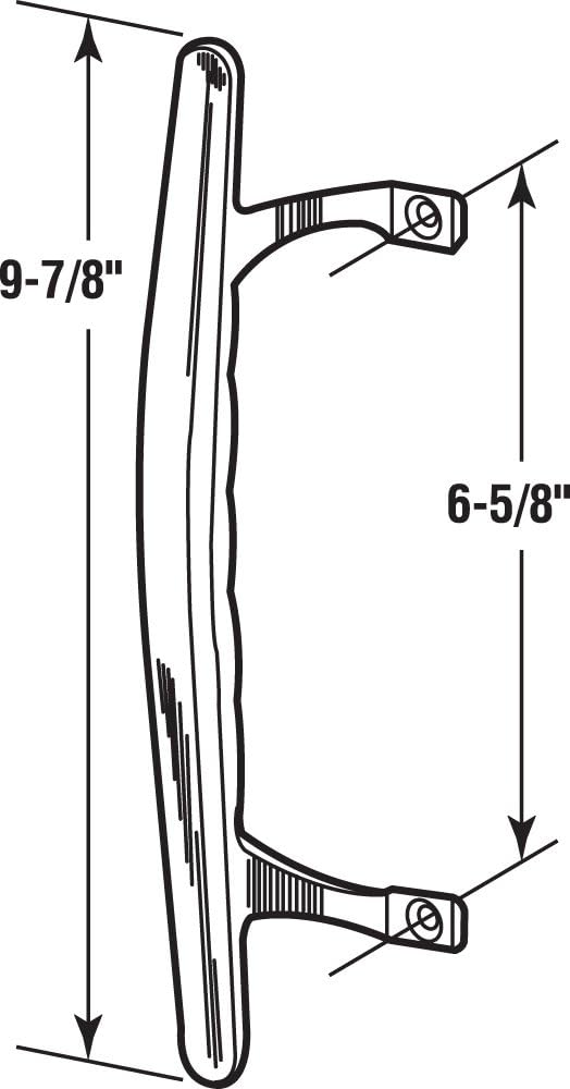 Diecast Sliding Patio Door Pull Handle - White Painted Finish - Prime-Line C 1196 - 6-5/8 In. - Single Pack