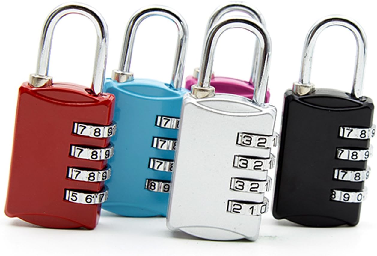 Digit Padlock Combination Lock for School, Employee & Gym Locker - Fence, Toolbox, Case, Hasp Storage - Rose Red