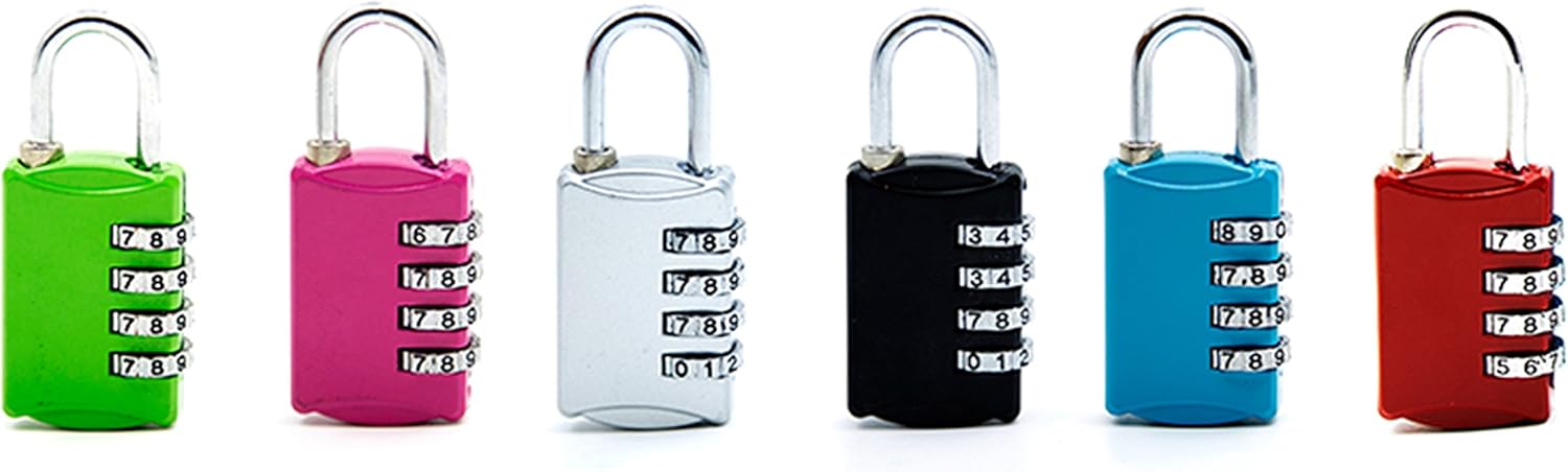 Digit Padlock Combination Lock for School, Employee & Gym Locker - Fence, Toolbox, Case, Hasp Storage - Rose Red