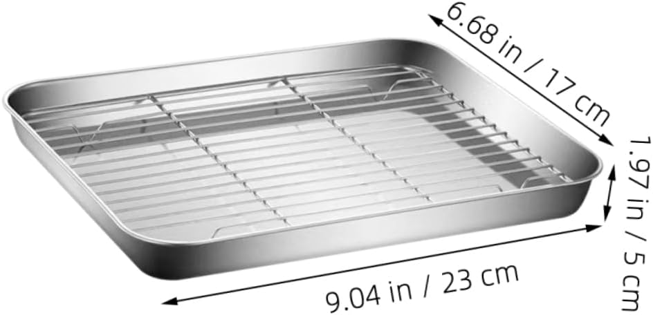 Dishwasher Safe Deep Baking Pan with Wire Rack - Ideal for Turkey, Cookies, and More - Oven Safe Metal Tray for Cooking