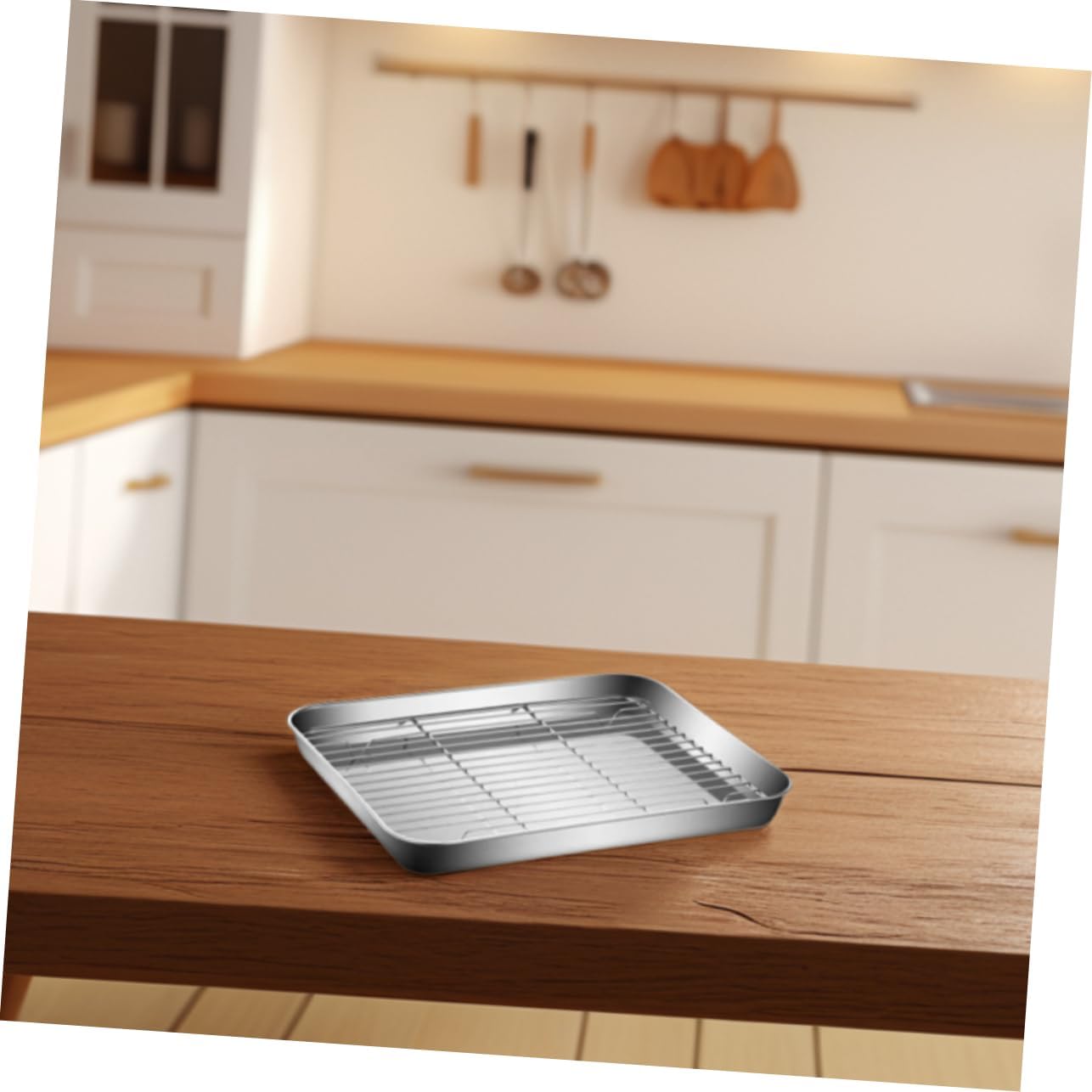 Dishwasher Safe Deep Baking Pan with Wire Rack - Ideal for Turkey, Cookies, and More - Oven Safe Metal Tray for Cooking