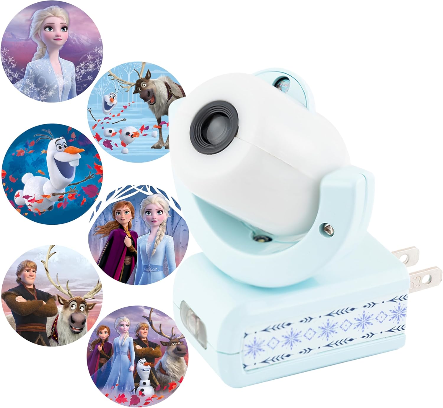 Disney Princess LED Night Light Projector for Girls, Blue Frozen II, 6 Images - Projectables 45028