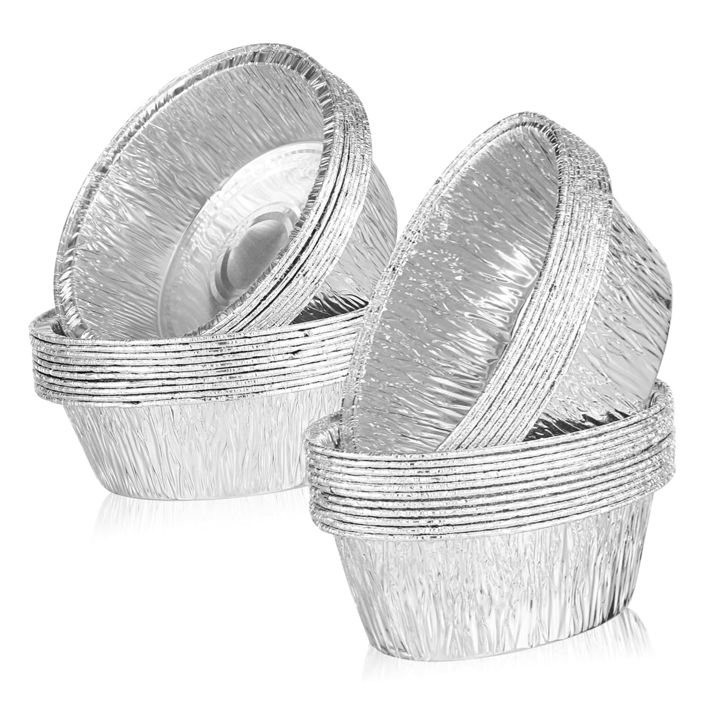 Disposable Aluminum Foil Pie Pans Set - 80 Small Tart Dishes for Baking, Food Trays for Dining Table, Coin Purse Included