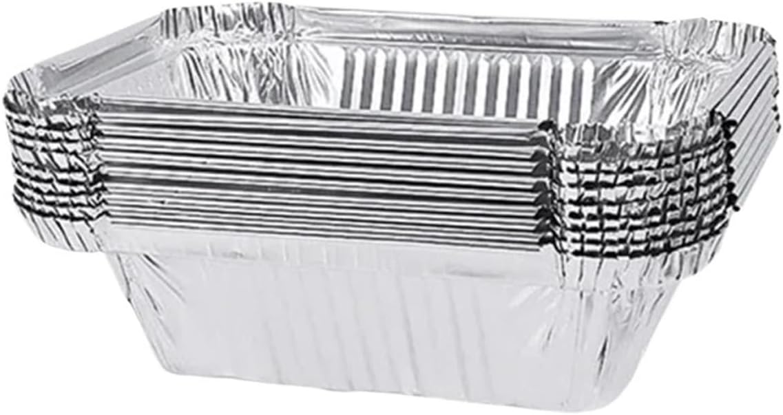 Disposable Non-Stick Aluminum Foil Oven Steaming Basket Tray - 10 Pack (600ml)