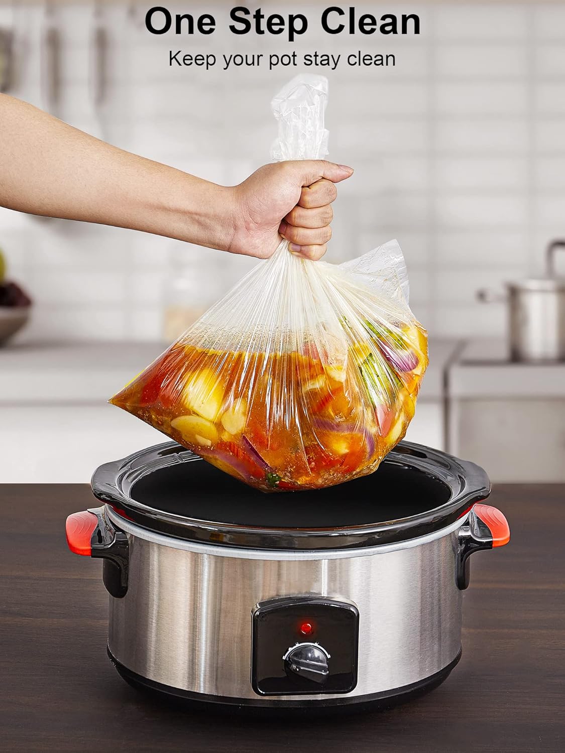 Disposable Slow Cooker Liners - Small Size 13"x 15", 60 Bags, Fits 1.5-3QT Cookers, Oval & Round Pots, Cooking Trays - by SMARTAKE