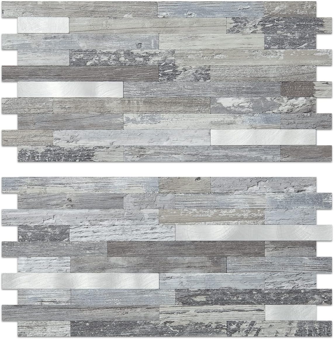 Distressed Wood Look Peel and Stick Backsplash Tiles for Kitchen - 20 Sheets