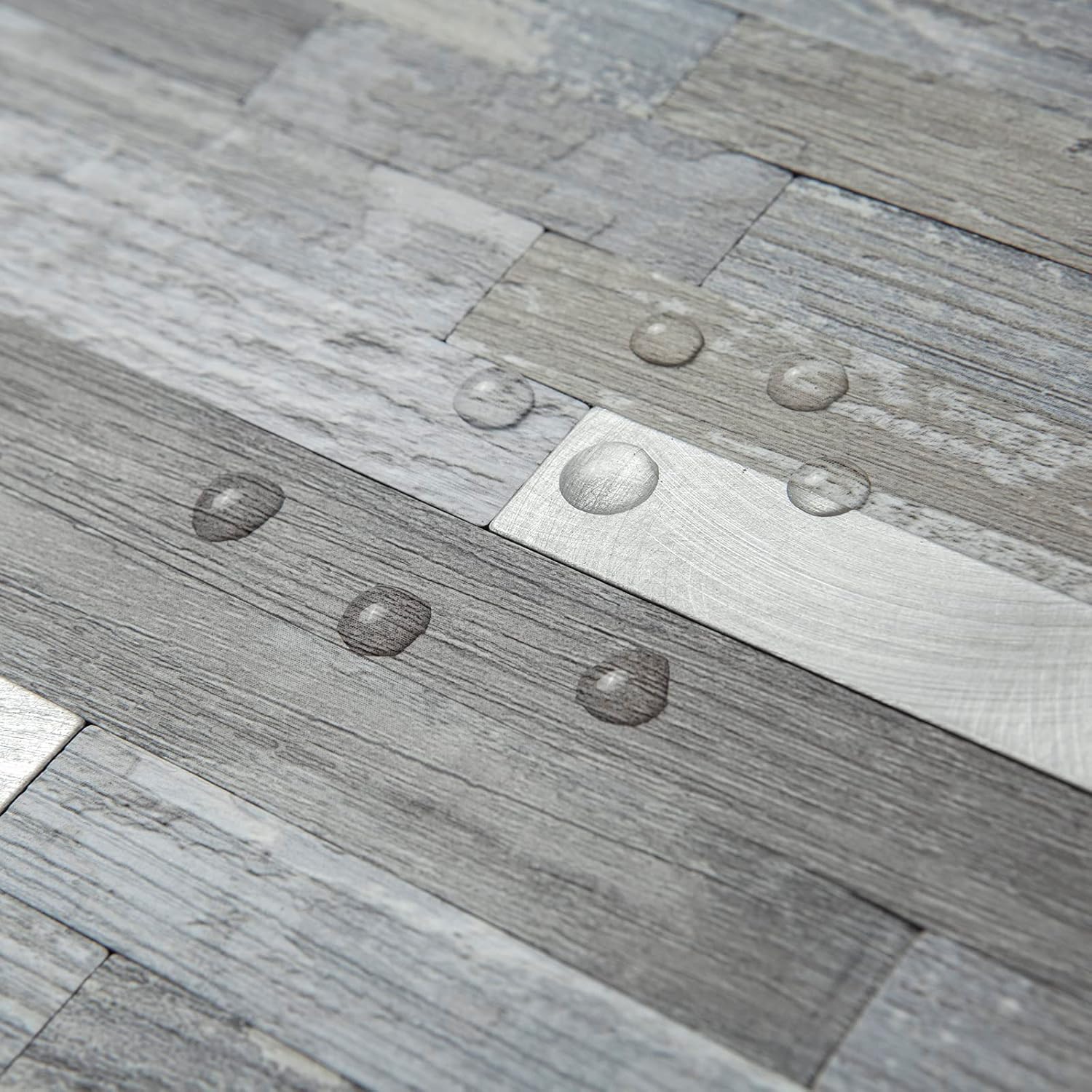 Distressed Wood Look Peel and Stick Backsplash Tiles for Kitchen - 20 Sheets