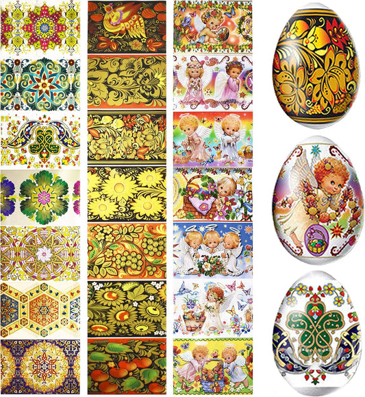 Diximus LOT 3 Thermo Heat Shrink Sleeves - Easter Egg Decorating Kit with Ukrainian Pysanky Supplies for 21 Eggs