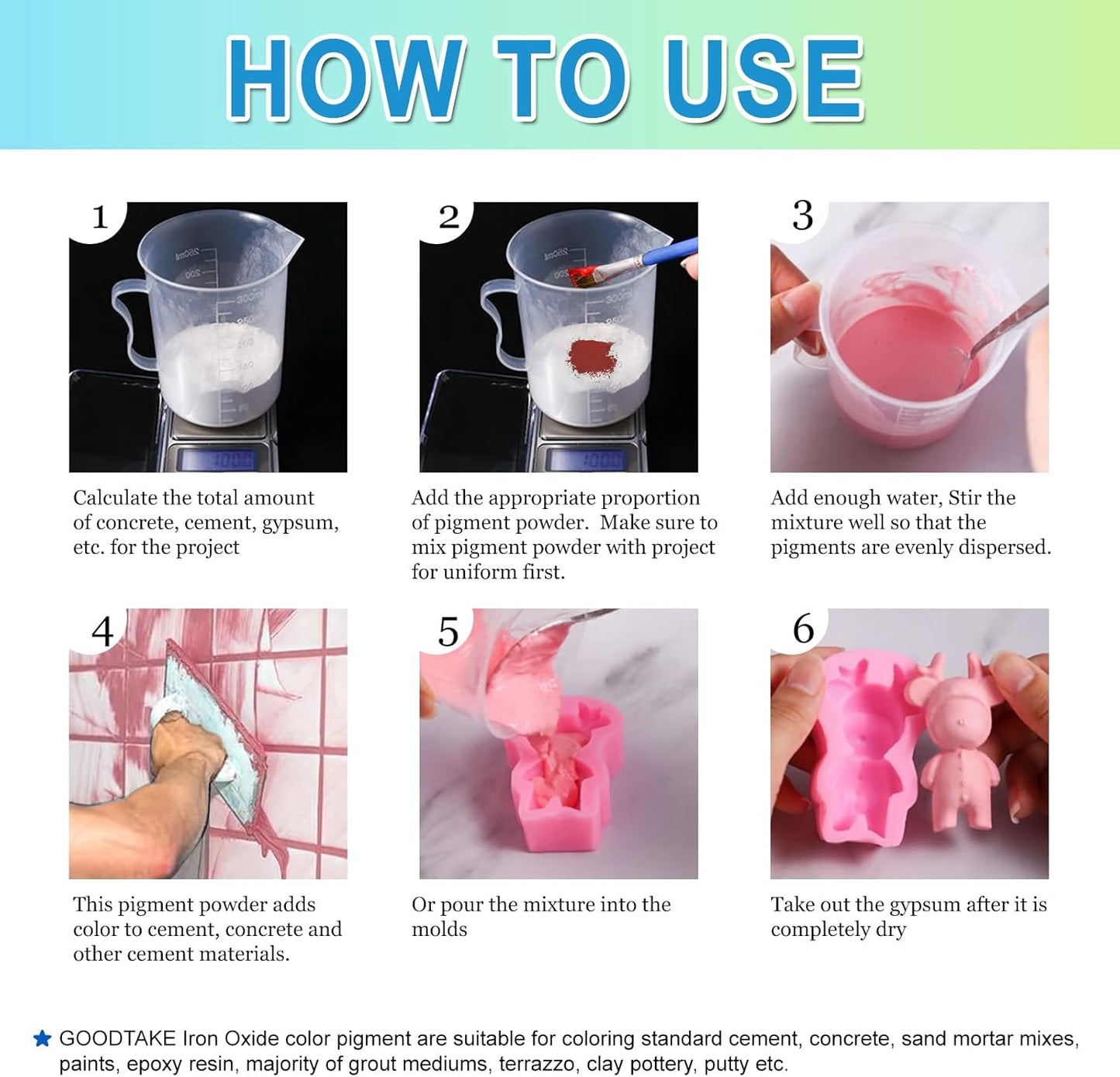 DIY Concrete Color Pigment Set - 2 Colors, 4 oz Bottles - Ideal for Paving, Mold, Mortar & Grout